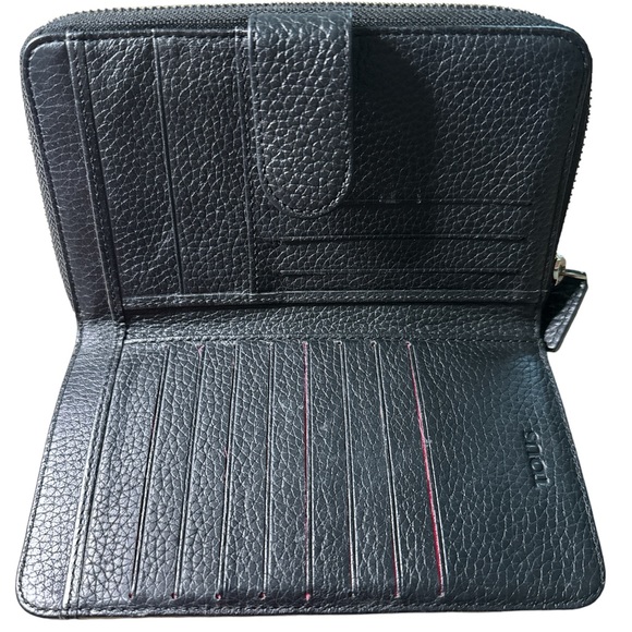 Tous Black Leather Zippered Wallet 7.5” X 4” - Picture 5 of 8